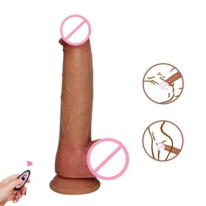 加热和可伸缩的女性手淫设备模拟假阳具夫妇高潮av振动器有趣的成人性产品