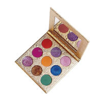 Palette de fards à paupières de luxe personnalisée avec logo, haute qualité, pigmentée, brillante, dorée, emballage conçu, ajustable, marque privée
