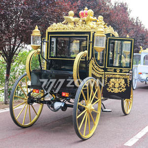 Koninklijke Zwarte Gouden Koets/Luxe Trouwwagen Kerst/Britse Prinsessenkoets - Product Image 4