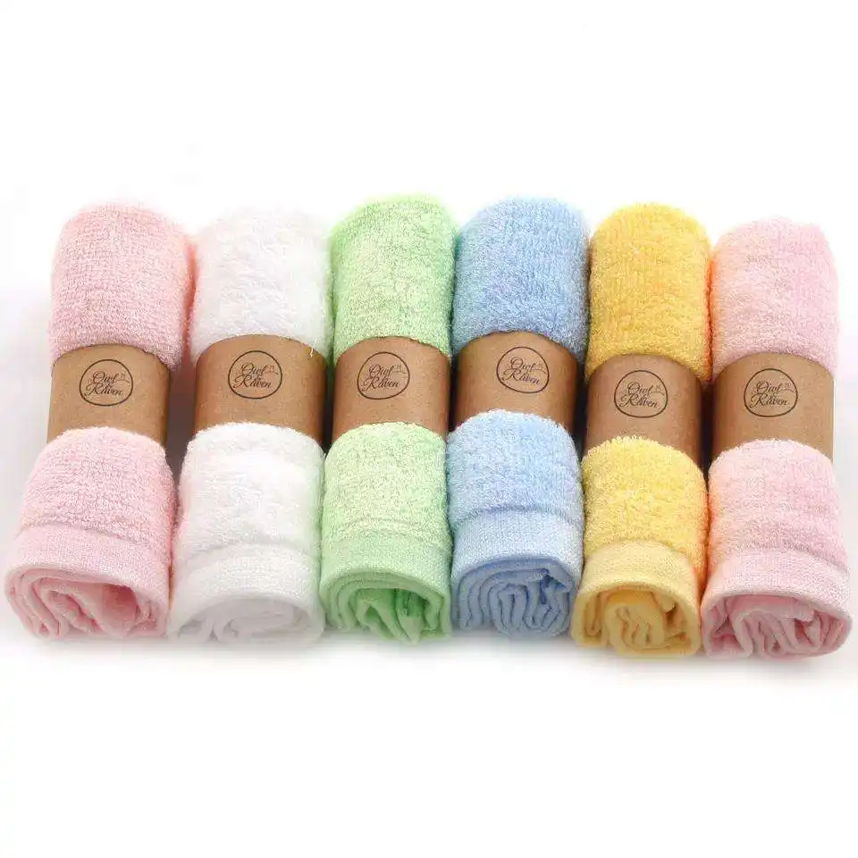 Bông pha trộn khăn lau bé siêu trẻ em mềm thấm nước bé rửa vải bé nước bọt khăn 100% tre dệt 1020- ZT