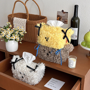 Wholesale Cute Plush Dog <b>Storage</b> Bag Foldable Multifunctional <b>Drawing</b> Paper Box Dormitory Women's Home Living Room Desktop - Product Image 2