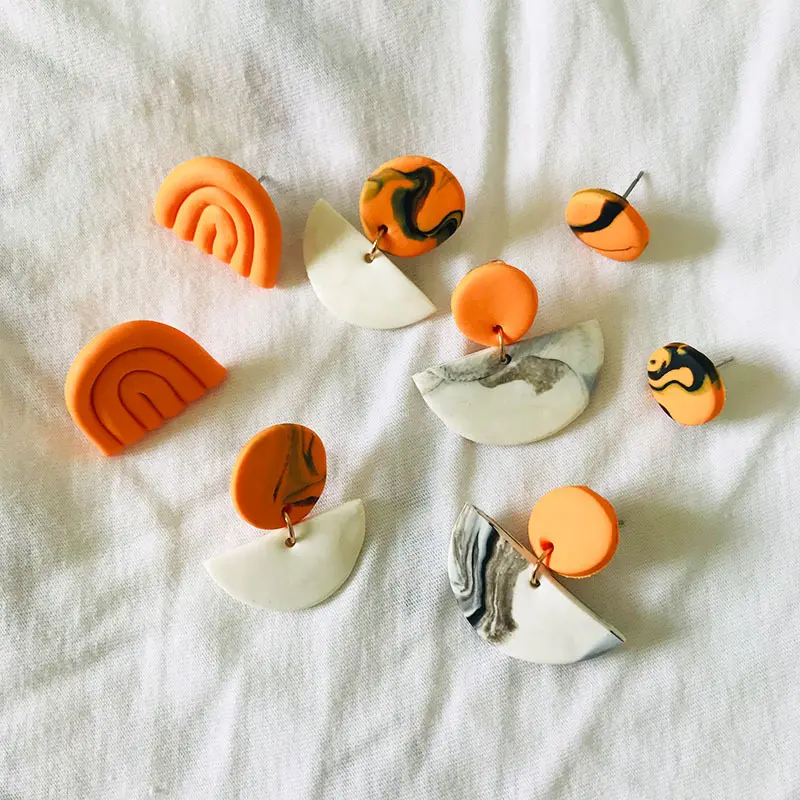 Halloween handgemachte Kürbis weiche Keramik Ohrring explosive Mode einfache süße Ohrringe Geschenke für sie