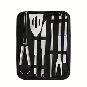 Ensemble d'accessoires pour barbecue en acier inoxydable, ustensiles de camping, outils de cuisson en plein air, kit d'outils pour barbecue - Product Image 4