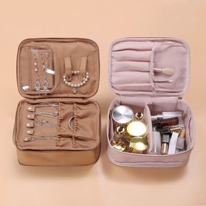 Hot Selling Style Pu Leather <b>Large</b> Capacity <b>Makeup</b> <b>Bag</b> Multifunctional Jewelry Storage 2-Layer Detachable Wholesale - Product Image 5