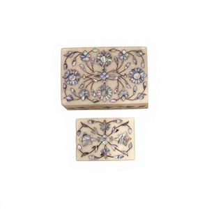 Manufacturer And Wholesaler Of All Type Marble Inlay Box With Mother Of Pearl <b>Floral</b> Design Handcurved For Jewelry Storage <b>Boxes</b> - Product Image 1