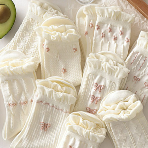 Fashion White Lace Mid-tube <b>Socks</b> – Spring Autumn Thin Cute Female Stockings Women Ankle <b>Socks</b> Custom Knit <b>Socks</b> - Product Image 4