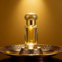 Crème pour les yeux Oud Arabe de Luxe 12ml 15ml, Bouteilles diffuseur en verre transparent avec bouchon à vis en métal doré sculpté