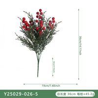 Branches de pin artificielles rouges pour Noël, poinsettias, décorations de fêtes, verdure, accessoires pour arrangements floraux, vente en gros