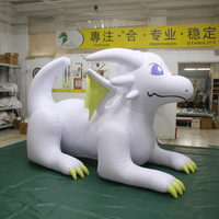 Grand Dragon Gonflable Blanc à Chevaucher Hongyi, Jouet de Piscine Gonflable en PVC en Forme d'Animal de Dessin Animé avec Son