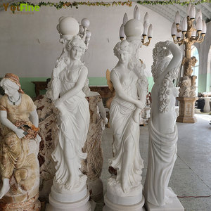 Levensgrote Buitentuin Witte Dame Tuin Marmer Antiek Standbeeld <span class=keywords><strong>Lamp</strong></span>