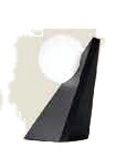 Lampe de table LED DC moderne et minimaliste avec base triangulaire, globe en verre, interrupteur à bouton-poussoir, lumière blanc chaud