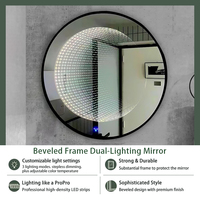 Miroir infini mural moderne à capteur tactile de haute qualité, tunnel temporel RGB, miroir infini 3D à LED