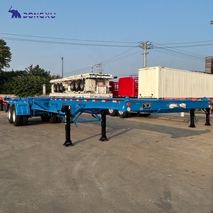 Nuevos remolques de camiones usados Semirremolque plano de 40 pies Semirremolque de transporte de contenedores de acero de 20 pies y 40 pies para uso en camiones - Product Image 6