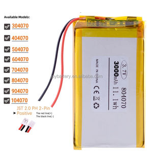 Batería Recargable de Iones de Litio Polímero de <span class=keywords><strong>3</strong></span>.7V y 3000mAh, Modelo 804070, para Tablet, Banco de Energía, Altavoz, Reproductor MP4, T146 - Product Image 6