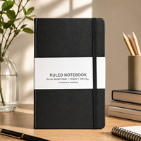 Carnet de notes A5 en cuir PU personnalisé pour entreprises, couverture rigide, couleur unie, avec sangle, pour voyages d'affaires, couverture en tissu