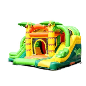 Jumpy Fun Jungle Giant Springkussen Glijbaan Met Zwembad Outdoor Land Water Park Springkasteel Voor Kinderen