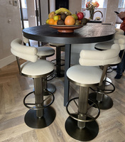 Chaise de bar de luxe en velours pour îlot de cuisine, tabourets hauts modernes pour comptoir, chaises de salle à manger pour hôtel et restaurant