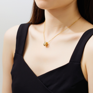 XIXI números romanos cintura pequeña circón diamante círculo 18K chapado en oro colgante de acero inoxidable mujeres joyería de moda collares - Product Image 6