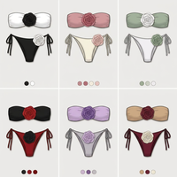 Designermerk Nieuwe Aanwinst Sexy Bikini Cheeky Bottom Off-the-Shoulder Verwijderbare Gevoerde Voorkant Luxe Zwemkleding Dames