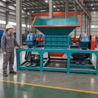 Broyeur de pneus à double arbre à prix d'usine, machine de recyclage de pneus robuste à double arbre avec système de contrôle PLC