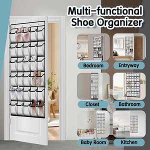 Door <b>Shoe</b> Organizer 30 Breathable Mesh Pockets Large Capacity Compact Portable Closet <b>Storage</b> Hanging <b>Shoe</b> Rack Organizer - Product Image 5