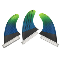 Aileron de planche de surf en fibre de carbone à motif dégradé, double base Tab2, pour le surf et les activités aquatiques - Vente en gros
