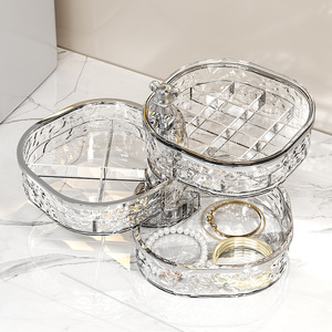 Jewelry <b>Storage</b> Box 134X134X142mm Plastic With Lid For Earrings Rings Necklaces Desktop Organizer - Product Image 4