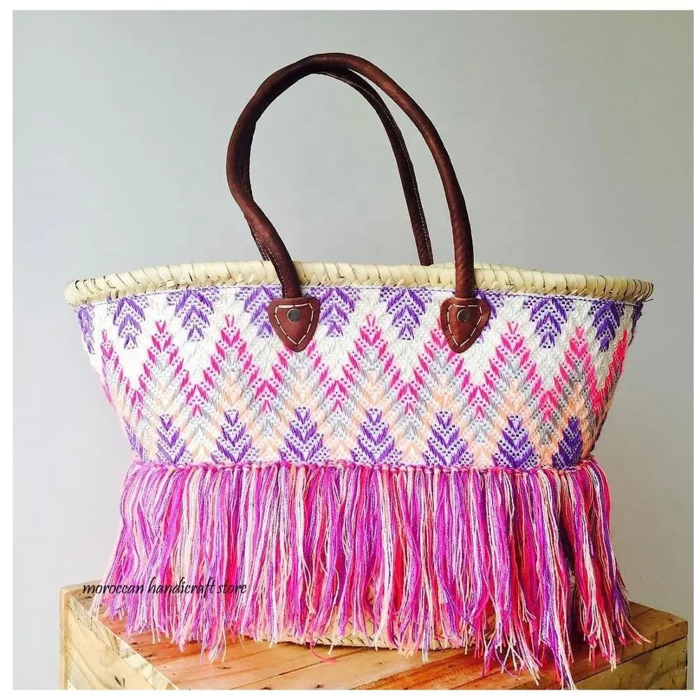 Винтажная плетеная Наплечная Сумка ручной работы, рафия, круглые Ротанговые сумки, богемные Летние повседневные сумки для отпуска, сделано в марокканском стиле
