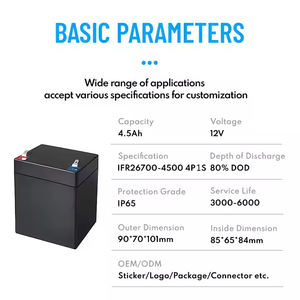 전동 공구 용 맞춤형 12V <span class=keywords><strong>4.5Ah</strong></span> <span class=keywords><strong>LiFePO4</strong></span> 리튬 이온 배터리 백업 전원 공급 장치 비상 에너지 - Product Image 3