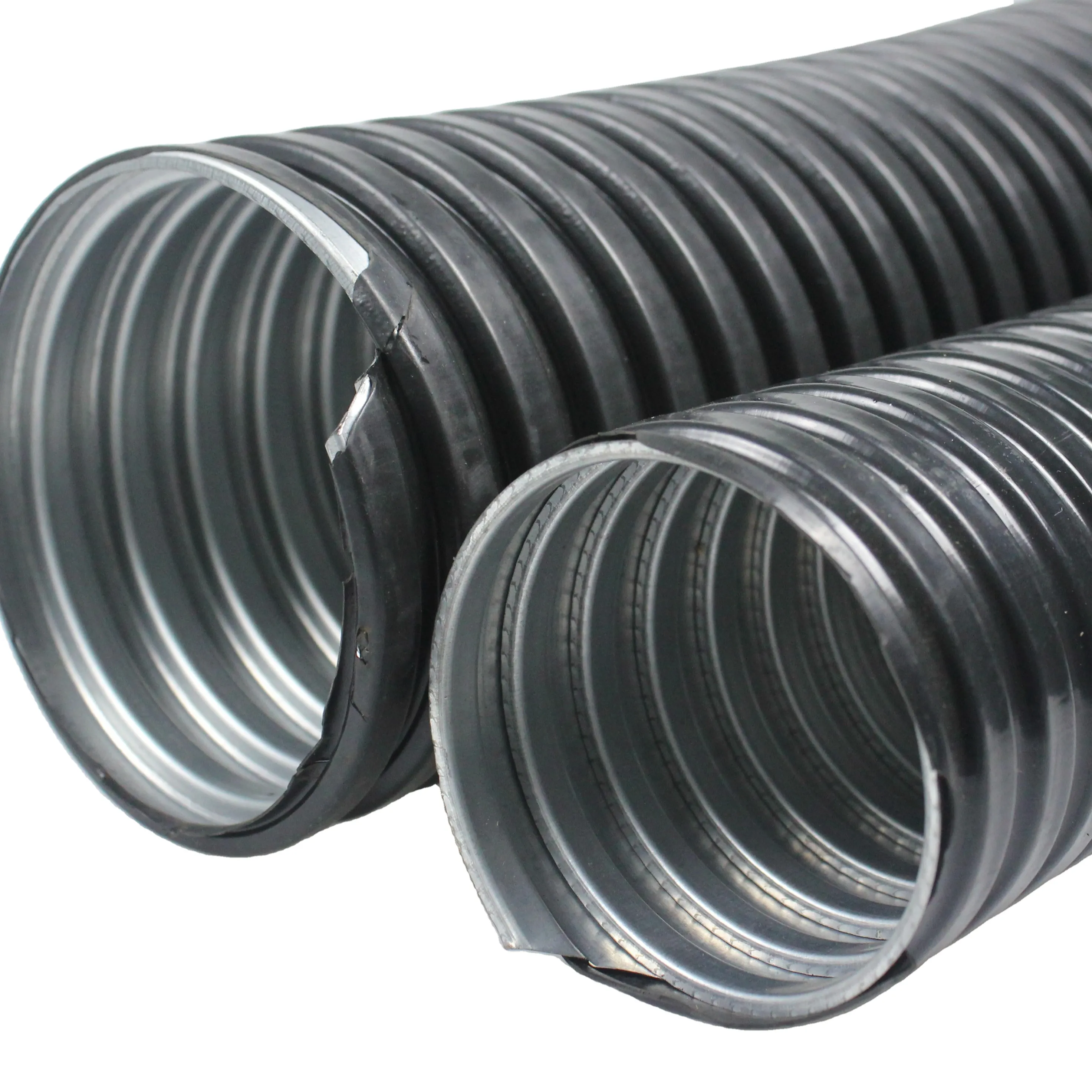 Plastic Coated Metal Hose Waterproof Threaded Corrugated Pipe Wire Harness Casing For Cable Line Protecter