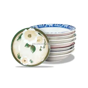Tigela de salada de cerâmica design clássico, tigela de frutas de porcelana 7 "8"
