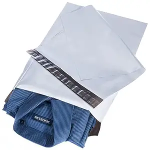 Paket Pengiriman Pakaian Kurir Tahan Air Kustom Pabrik Amplop Perekat Diri 12X15.5 Tas Poli Mailer Putih