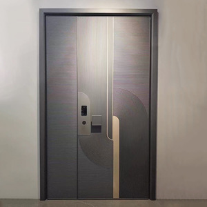 Hecho en China, puerta giratoria exterior de acero para terraza de bajo precio moderna con diseño de rejilla, puerta de entrada segura - Product Image 1