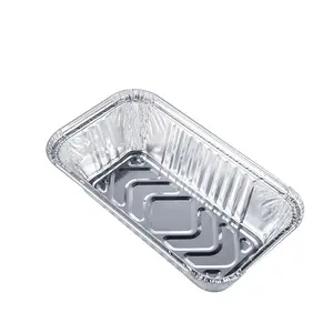 Wegwerp Voedselverpakking Aluminiumfolie Container Keuken Koken Aluminiumfolie Lade Rechthoek Folie Bakpannen Met Deksel