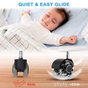 ชุดล้อเฟอร์นิเจอร์ขนาด 50 มม. ล้อ PU แบบใส ล้อเก้าอี้แบบหมุนได้ เงียบ ทนทาน - Product Image 3