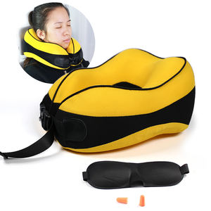 Bantal ortopedi kereta pesawat tidur busa memori pijat leher terdiri dari bantal perjalanan Masker Mata - Product Image 3