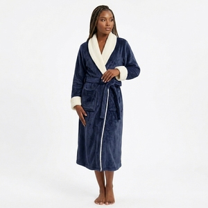 Lussuoso <span class=keywords><strong>Accappatoio</strong></span> Oversize Unisex in Morbido Flanella, Caldo per l'Inverno, Casual, con Cintura e Tasche, Personalizzabile - Product Image 4