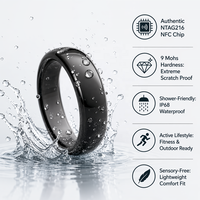 7,1mm Ntag 216 Chip NFC Titan-Ring-Uhr 2-teiliges Design Hochglanz-Finish Hochzeitsgeschenk Fabrik-Großhandel Lagerware Kostenlose Gravur