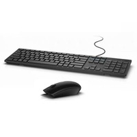 Kit de Ratón con Cable Dell KB216+MS116, Ergonómico para Oficina, Interfaz USB, Plug and Play, Negro