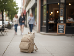 Zaino da Donna in Tela Lavata, Capacità Media, Chiusura con Cerniera, Stile Casual, per Tutte le Stagioni, con Tracolla - Product Image 2