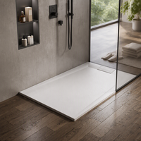 Base de douche et receveur monobloc en quartz massif moderne sur mesure, antidérapant, pour salle de bain et hôtel