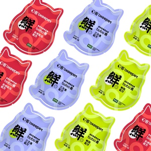 Sachet d'emballage alimentaire humide pour animaux de compagnie, forme personnalisée, découpé sur mesure, haute barrière, pour friandises liquides pour chats, pâte, métallisé, scellé sur 3 côtés, OEM ODM - Product Image 4