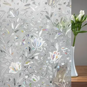 Tulip Flower Thiết Kế Cửa Sổ Vinyl Glass Che Stained Glass Trang Trí Phim Sự Riêng Tư Frosted Tĩnh Cửa Sổ Bám