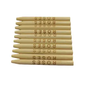 Bastão de cone de bambu com ponta de bambu e logotipo personalizada