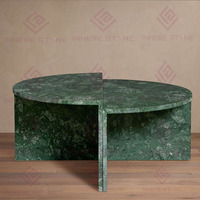 Tables basses en marbre vert foncé, style nordique simple et élégant, en pierre naturelle, tables gigognes pour salon, meubles de maison