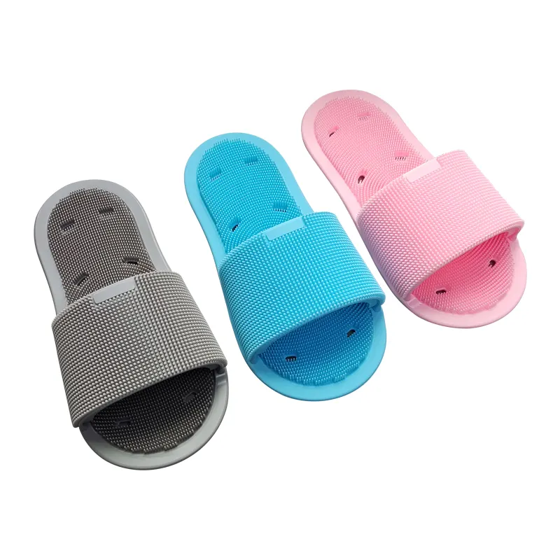 Baño Fácil Arandela de silicona Pies Depurador de pies Cepillo Masajeador Ducha Limpiar Zapatillas azules para limpieza exfoliante