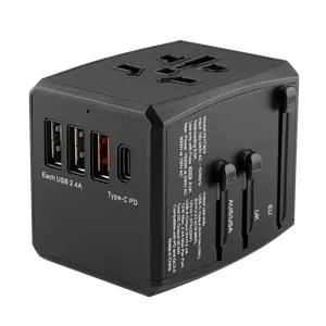 Benutzer definiertes Geschäfts geschenk 4 USB-Ladegerät Universal-Reise adapter PD 30W Schnell ladung All-in-One-Stecker US UK US EU-Adapter