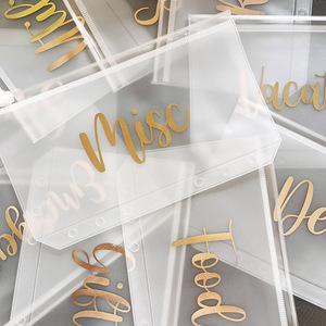 지퍼 백 A6 <span class=keywords><strong>Pvc</strong></span> 투명 젖빛 플라스틱 재사용 자체 밀봉 지그 지퍼백 링 바인더 용 지퍼 백 - Product Image 4