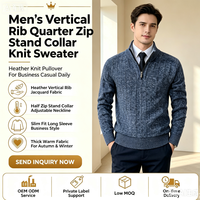 Suéter de Cuello Alto con Forro Polar para Hombre, Otoño-Invierno, Color Sólido, Informal, Manga Larga, Tejido de Punto, Personalizable con Logotipo OEM, Venta al Por Mayor