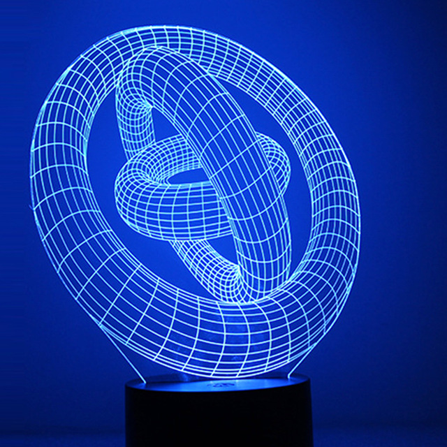 Newish 3D Illusion Acrylic Lamp Table Desk Base LED Lamp Kid's Room Decor Night Light